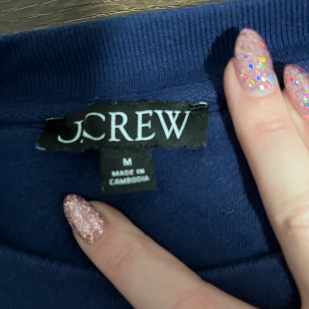 J. Crew Blue Après Ski Crewneck Sweater - Picture 3 of 3